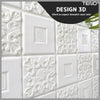 Set Tapet 3D Teno62, suprafata acoperire 4.9 mp, autoadeziv, perete/tavan, waterproof, usor de montat, design modern, 70x70 cm, alb