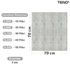 Set Tapet Panou 3D Teno93, Model Lemn, suprafata acoperire 4.9 mp, autoadeziv, waterproof, usor de montat, design modern, 70x70 cm, gri