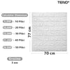 Set Tapet Caramida 3D Teno51, suprafata acoperire 5.3 mp, autoadeziv, waterproof, usor de montat, design modern, 70x77 cm, alb