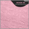 Set Tapet Caramida 3D Teno53, suprafata acoperire 5.3 mp, autoadeziv, waterproof, usor de montat, design modern, 70x77 cm, roz