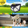 Lampa Solara 100 LED-uri Teno63, senzor de miscare, 3 moduri de iluminare, protectie IP65, Waterproof, exterior, negru