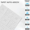 Set Tapet 3D Teno62, suprafata acoperire 4.9 mp, autoadeziv, perete/tavan, waterproof, usor de montat, design modern, 70x70 cm, alb