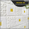 Set Tapet 3D Teno60, suprafata acoperire 4.9 mp, autoadeziv, perete/tavan, waterproof, usor de montat, design modern, 70x70 cm, auriu