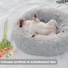 Pat Animale Teno48, captusit, moale, pufos si calduros, pentru caini si pisici, diametru 80cm, baza anti-alunecare, gri