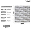 Set Tapet Caramida 3D Teno237, Model Piatra Cubica, suprafata acoperire 5.3 mp, autoadeziv, waterproof, usor de montat, design modern, 70x77 cm, gri