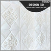 Set Tapet 3D Teno115, suprafata acoperire 4.9 mp, autoadeziv, perete/tavan, model floral, waterproof, usor de montat, design modern, 70x70 cm, alb