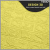 Set Tapet Caramida 3D Teno55, suprafata acoperire 5.3 mp, autoadeziv, waterproof, usor de montat, design modern, 70x77 cm, galben