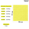 Set Tapet Caramida 3D Teno55, suprafata acoperire 5.3 mp, autoadeziv, waterproof, usor de montat, design modern, 70x77 cm, galben