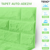 Set Tapet Mic Caramida 3D Teno107,suprafata acoperire 3.31 mp, autoadeziv, waterproof, usor de montat, design modern, 38.5x34 cm, verde