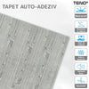 Set Tapet Panou 3D Teno93, Model Lemn, suprafata acoperire 4.9 mp, autoadeziv, waterproof, usor de montat, design modern, 70x70 cm, gri