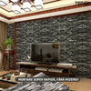 Set Tapet Caramida 3D Teno82, Model Piatra Naturala, suprafata acoperire 5.3 mp,autoadeziv, waterproof, usor de montat, design modern, 70x77 cm, gri inchis