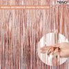 Set 2 Bucati Perdea Decorativa Teno322, din folie rose gold metalizat, pentru petreceri aniversare
