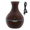 Difuzor Aromaterapie Teno220, lumini ambientale, control tactil, capacitate 200ml, silentios, rezerva inclusa, alimentare USB, umidifica aerul, stejar inchis