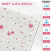 Set Tapet Caramida 3D Teno74, model Flori, suprafata acoperire 5.3 mp, autoadeziv, waterproof, usor de montat, design modern, 70x77 cm, alb