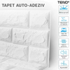 Set Tapet Mic Caramida 3D Teno102, suprafata acoperire 3.31 mp, autoadeziv, waterproof, usor de montat, design modern, 38.5x34 cm, alb