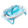 Cadita cu Pernuta pentru Bebelusi Teno42, termometru digital incorporat, pliabila, dop de scurgere, picioare anti-alunecare, design ergonomic, 75 x 45 x 22 cm, albastru