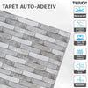 Set Tapet Caramida 3D Teno237, Model Piatra Cubica, suprafata acoperire 5.3 mp, autoadeziv, waterproof, usor de montat, design modern, 70x77 cm, gri