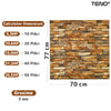 Set Tapet Caramida 3D Teno84, Model Piatra Naturala, suprafata acoperire 5.3 mp, autoadeziv, waterproof, usor de montat, design modern, 70x77 cm, maro