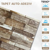 Set Tapet Panou 3D Teno133, Model Lemn, suprafata acoperire 4.9 mp, autoadeziv, waterproof, usor de montat, design modern, 70x70 cm, maro