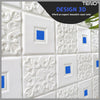 Set Tapet 3D Teno59, suprafata acoperire 4.9 mp, autoadeziv, perete/tavan, waterproof, usor de montat, design modern, 70x70 cm, albastru