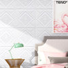 Set Tapet 3D Teno115, suprafata acoperire 4.9 mp, autoadeziv, perete/tavan, model floral, waterproof, usor de montat, design modern, 70x70 cm, alb