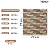 Set Tapet Caramida 3D Teno239, Model Piatra Cubica, suprafata acoperire 5.3 mp, autoadeziv, waterproof, usor de montat, design modern, 70x77 cm, maro deschis