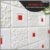 Set Tapet 3D Teno61, suprafata acoperire 4.9 mp, autoadeziv, perete/tavan, waterproof, usor de montat, design modern, 70x70 cm, rosu