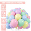 Set 100 Baloane Teno298, pentru Petreceri/Aniversari/Evenimente, o singura dimensiune, latex, multicolor pastel