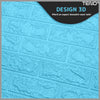 Set Tapet Caramida 3D Teno52, suprafata acoperire 5.3 mp, autoadeziv, waterproof, usor de montat, design modern, 70x77 cm, albastru