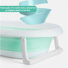 Cadita cu Pernuta pentru Bebelusi Teno291, termometru digital incorporat, pliabila, dop de scurgere, picioare anti-alunecare, design ergonomic, 75 x 45 x 22 cm, verde