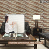 Set Tapet Caramida 3D Teno239, Model Piatra Cubica, suprafata acoperire 5.3 mp, autoadeziv, waterproof, usor de montat, design modern, 70x77 cm, maro deschis