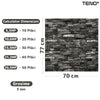 Set Tapet Caramida 3D Teno82, Model Piatra Naturala, suprafata acoperire 5.3 mp,autoadeziv, waterproof, usor de montat, design modern, 70x77 cm, gri inchis