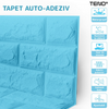 Set Tapet Mic Caramida 3D Teno106, suprafata acoperire 3.31 mp, autoadeziv, waterproof, usor de montat, design modern, 38.5x34 cm, albastru