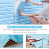 Set Tapet Caramida 3D Teno52, suprafata acoperire 5.3 mp, autoadeziv, waterproof, usor de montat, design modern, 70x77 cm, albastru