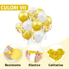 Set 15 Baloane Teno261, Confeti, pentru Petreceri/Aniversari/Evenimente, o singura dimensiune, 3 culori, latex, auriu/alb/transparent